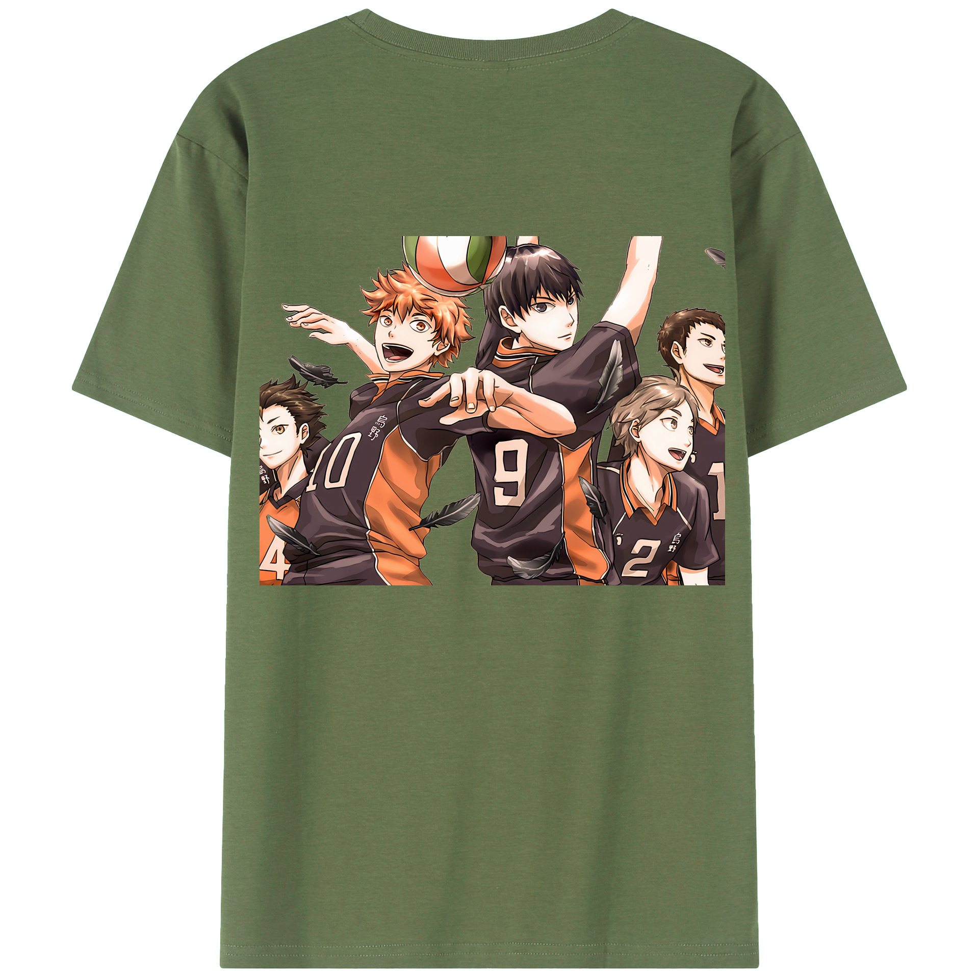 （画像用） ハイキュー!! Haikyu!! 綿100％ メンズ半袖Tシャツ（バックプリント） 通気性